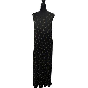 Coldwater Creek Pineapple Print Maxi Dress Size L Slinky‎ Knit Travel Stretchy